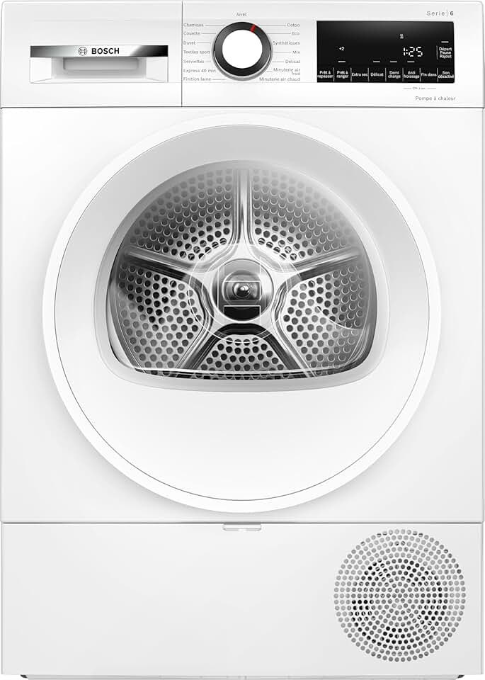 Bosch - Sèche-linge Série 6 - 9 kg, pompe à chaleur, blanc - WQG1420DFR