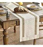 Artoid Mode Chemin de table Boho style maison de campagne deux lin coton glands Lavable Décoration de table