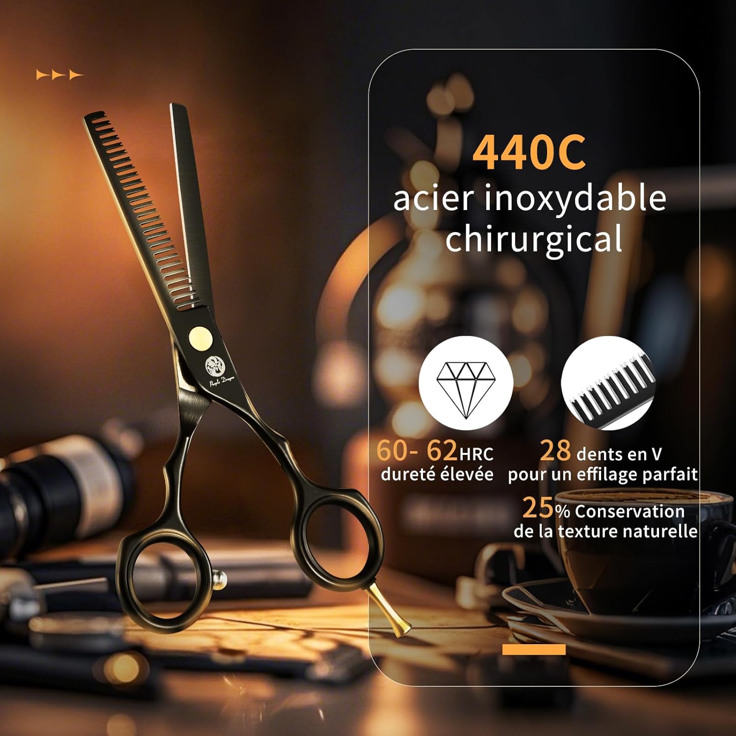 Kit de ciseaux de coiffure - inox 5,5