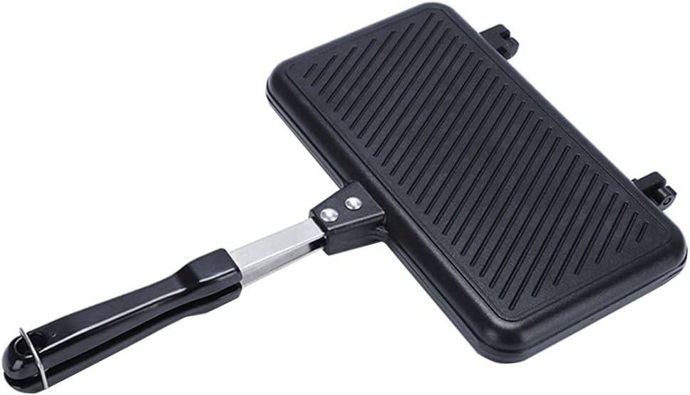 Appareil à croque monsieur antiadhérent, cuisson gaz, multifonction, cuisson crêpes, 30x15cm