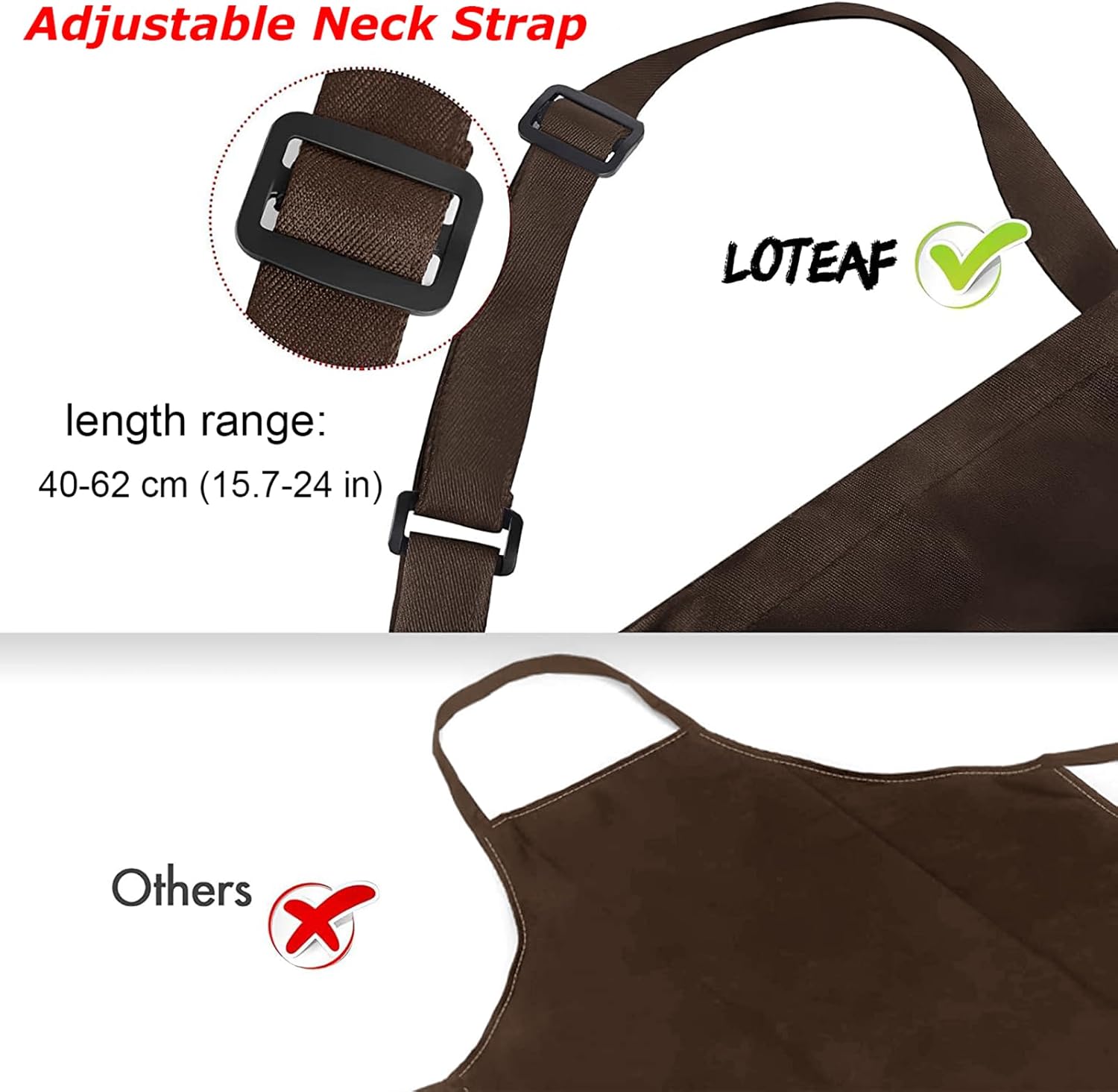 atopo - Tablier chef pack 4 - réglable, étanche, 2 poches, unisexe