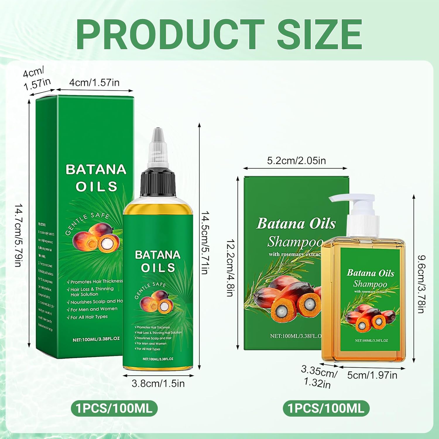 Shampoing à l'huile de Batana - set 2 pièces - hydratation, nutrition et réparation cheveux