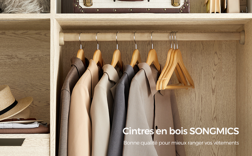un placard avec des vêtements accrochés à un cintre