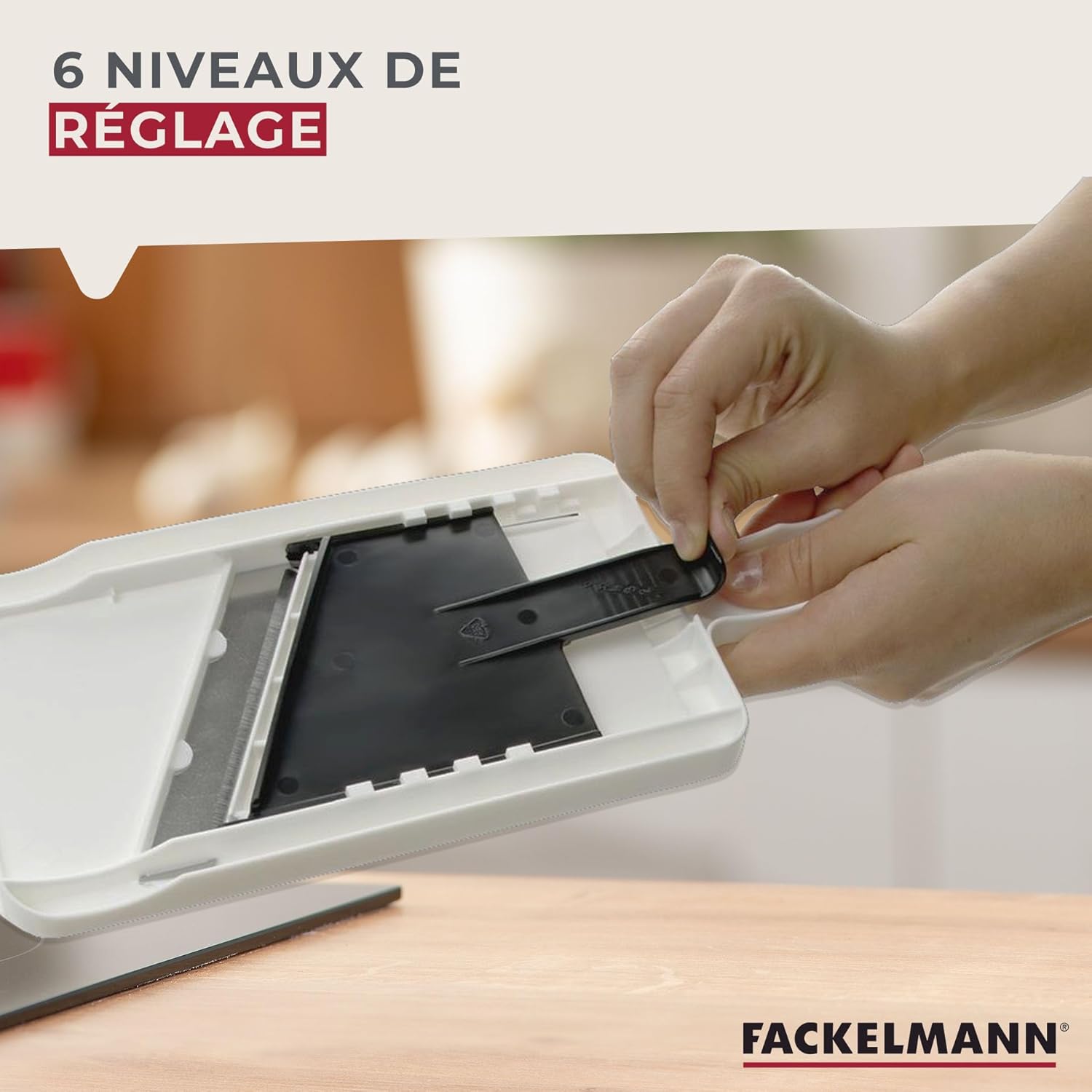 Fackelmann - mandoline inox double face - épaisse/fine - support inclus