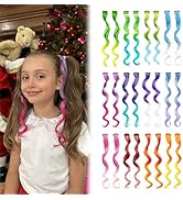 Dreamlover Lot de 24 extensions de cheveux à clipser pour enfants, couleurs mélangées