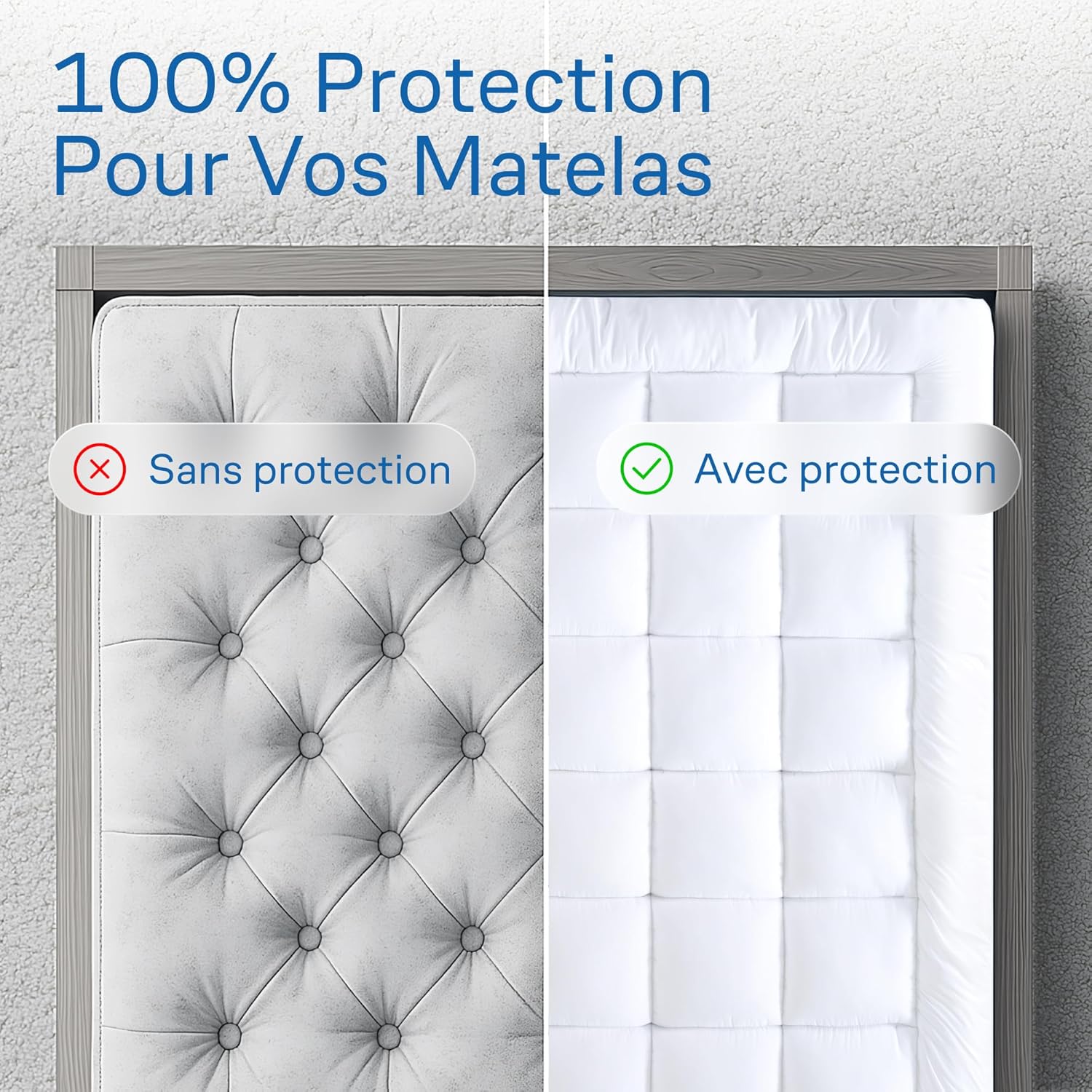 Surmatelas - Double Cloud-Like - 140x190cm - microfibre ultra-douce, respirant