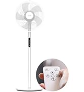 LEBENLANG Ventilateur sur pied silencieux – Avec télécommande & écran LED & 5 modes I Énergie oscillante