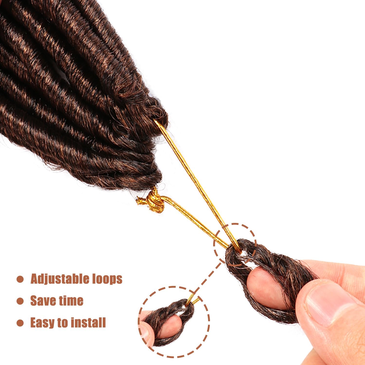 Faux Locks Crochet Braids - Soft Locs bouclées, 45.7 cm, tresses africaines, lot de 8