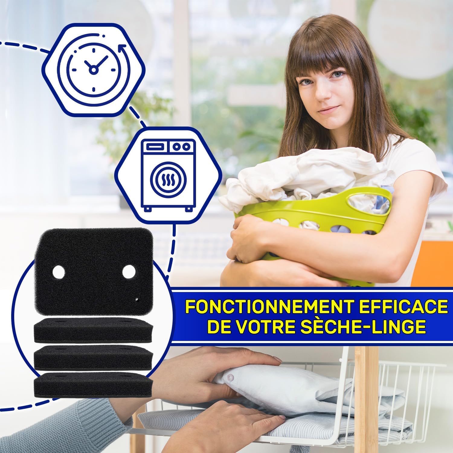 Filtre sèche-linge universel - lot de 4 - lavable et réutilisable