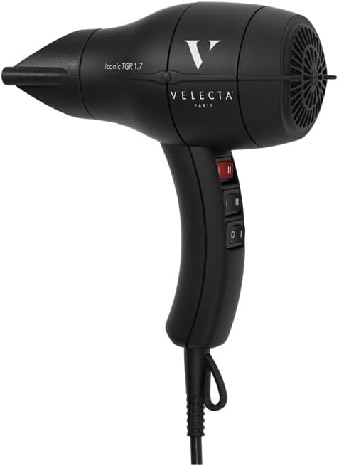Velecta Paris - sèche-cheveux professionnel compact, 1700W - noir intense - ICONICTGR1.7