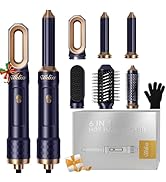 Vue détaillée de plusieurs têtes de massage et accessoires dans les tons bleu marine et cuivre métallique, montrant différents modèles de pinceaux et d'applicateurs.