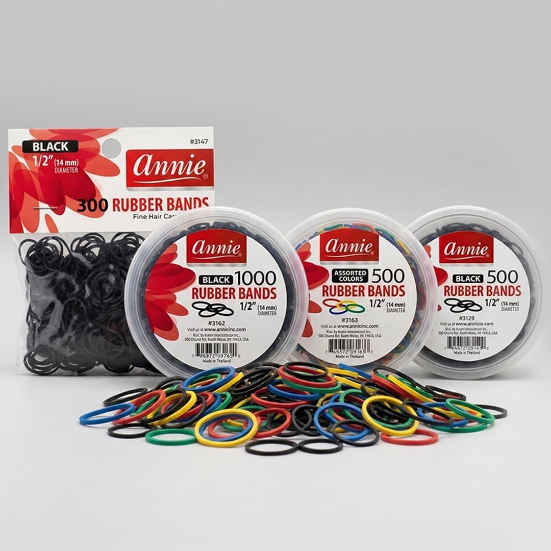Annie - Elastiques cheveux noirs - résistants - lot idéal coiffure