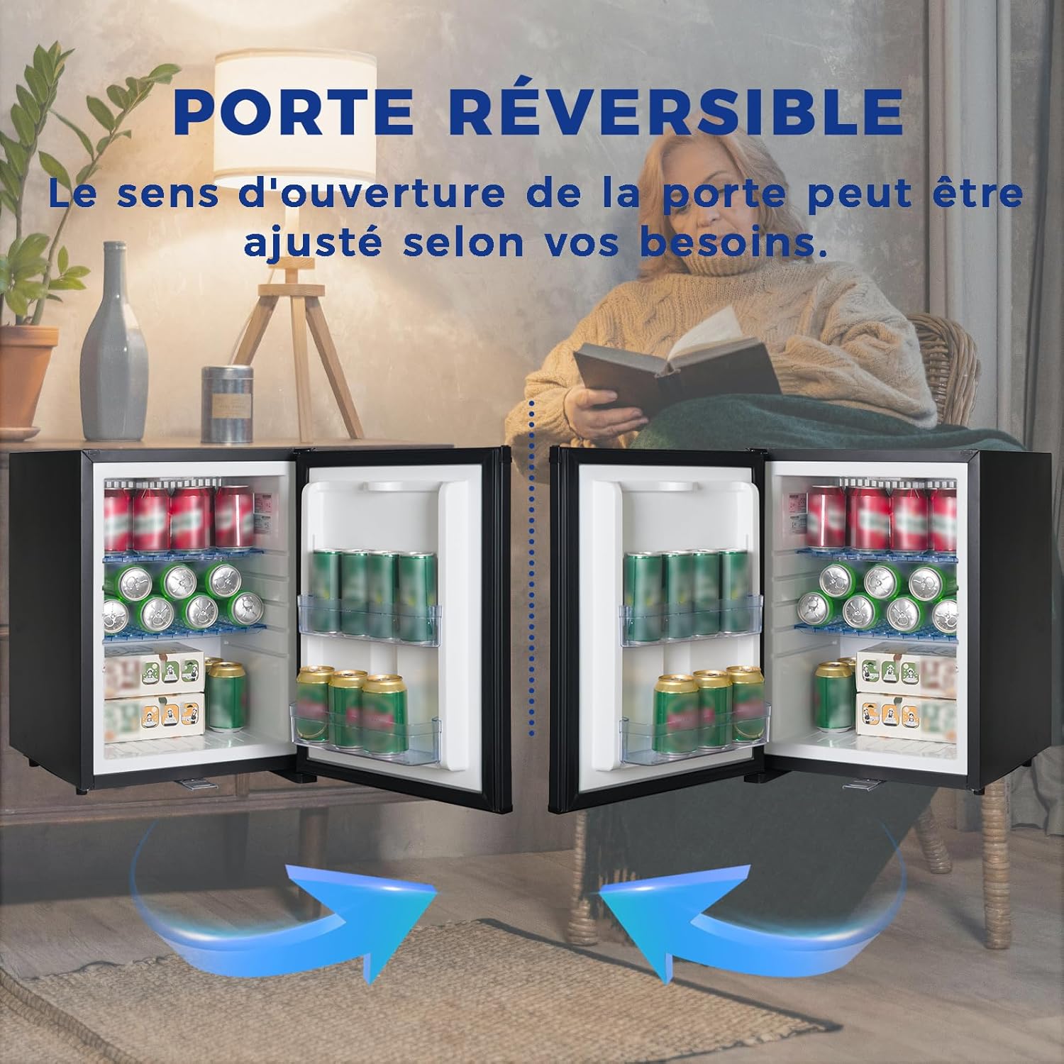 Smad - Frigo camping-car 40L - 12V/220V, serrure, noir