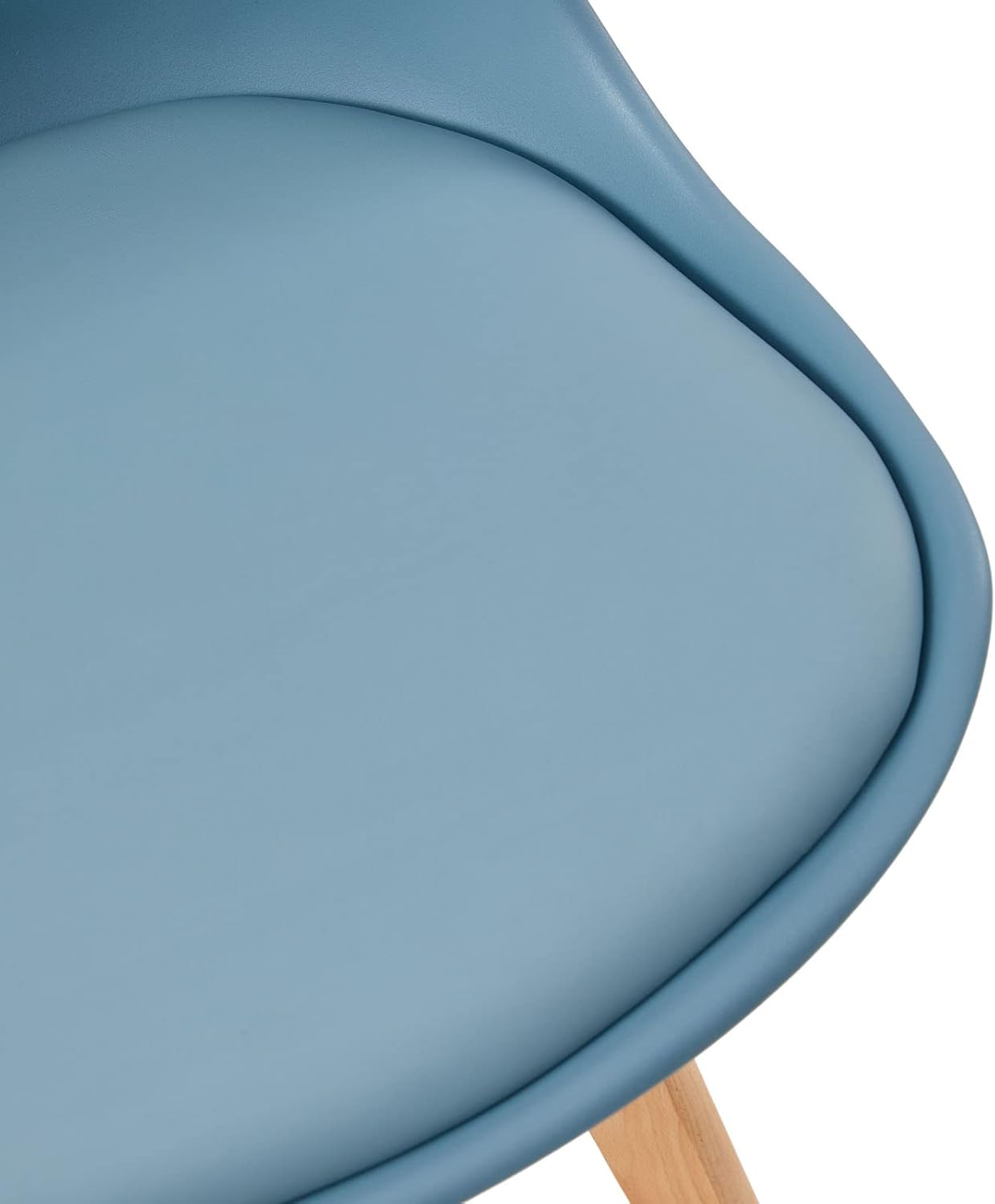 EGGREE - chaise salle à manger scandinave - bleu clair - rembourrée, pieds hêtre massif, lot de 4