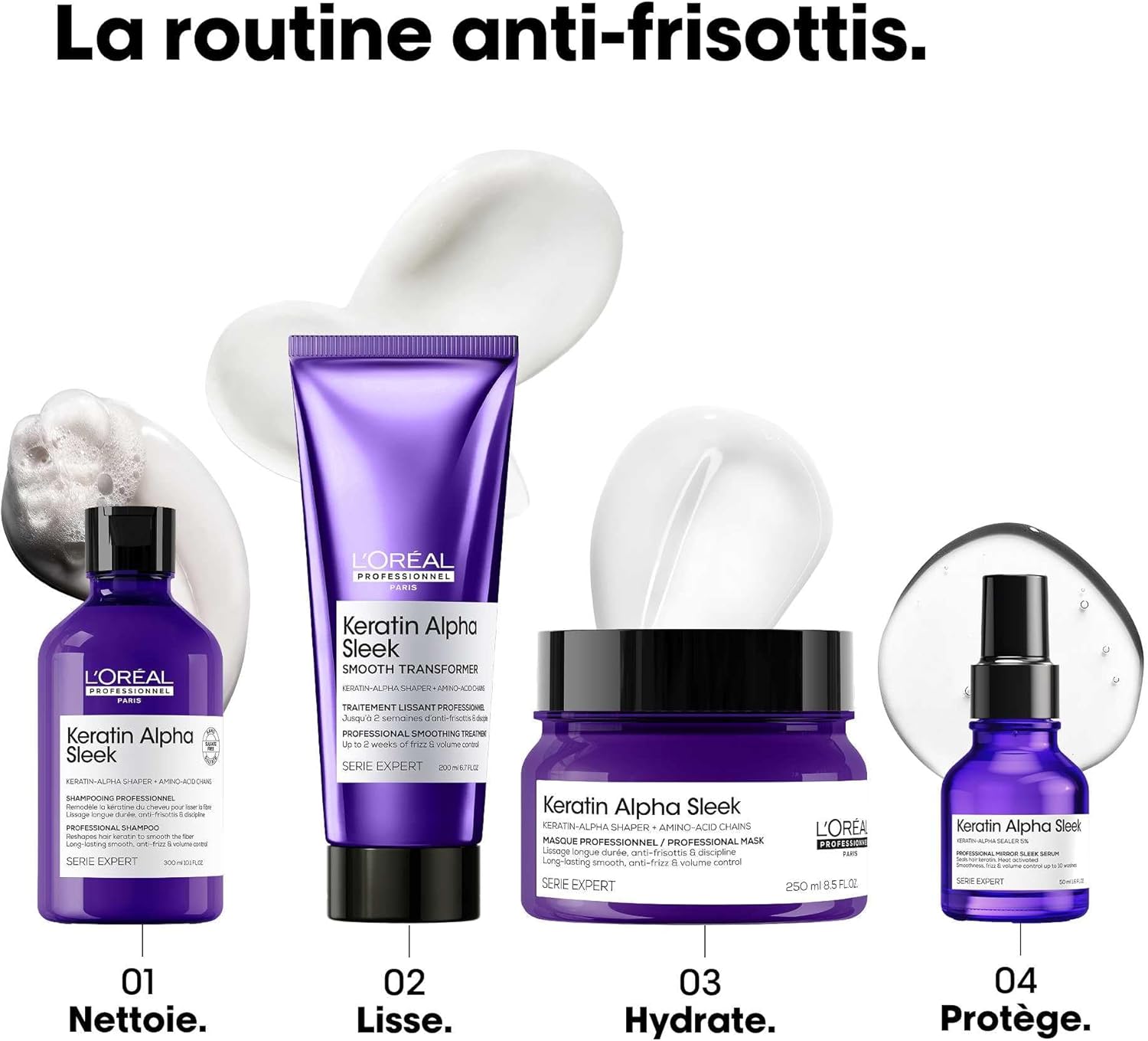 L'Oréal Professionnel - Keratin Alpha Sleek - 250ml - Anti-frisottis, nourrit et renforce cheveux