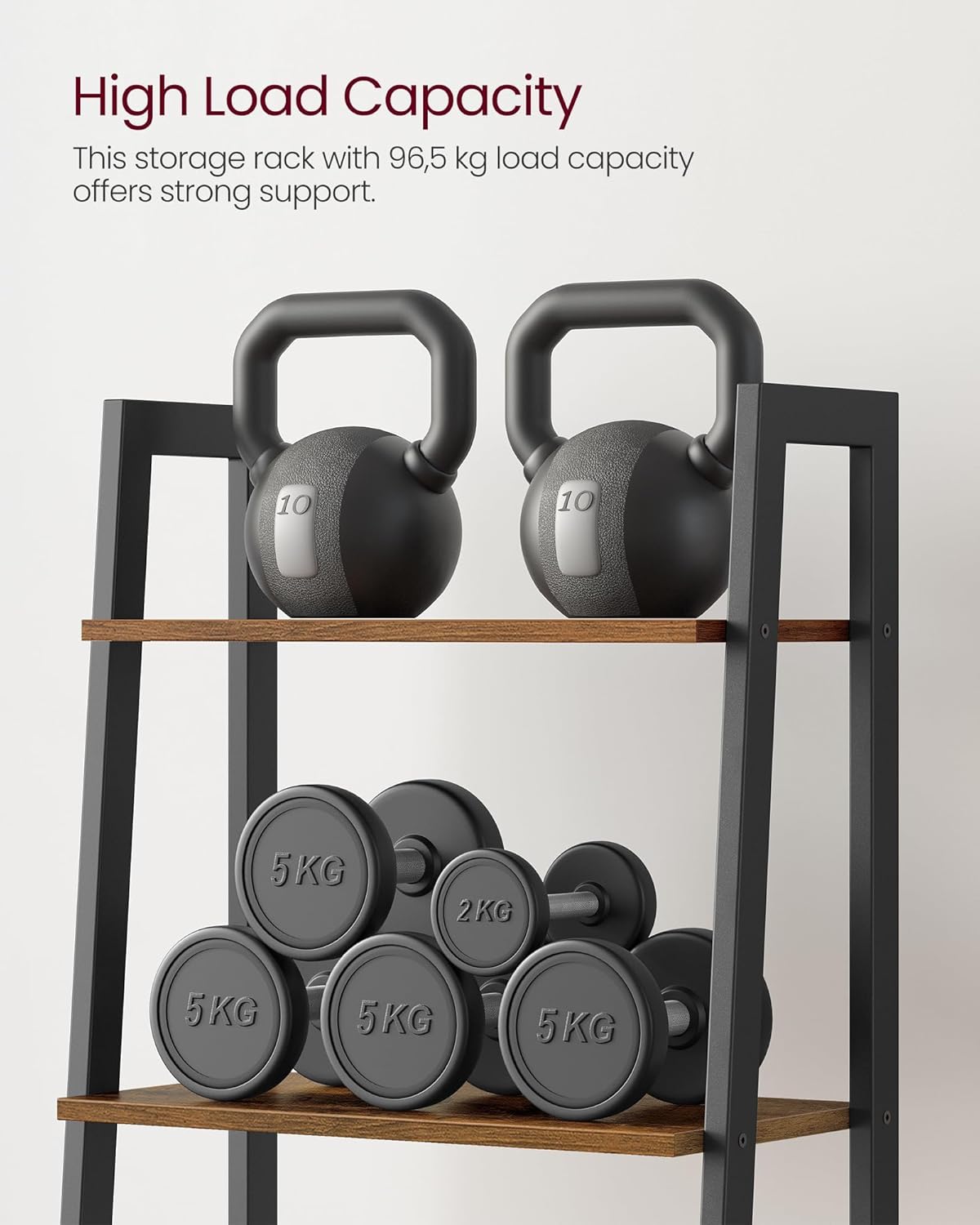 VASAGLE - étagère industrielle 4 niveaux acier marron/noir - LLS44X