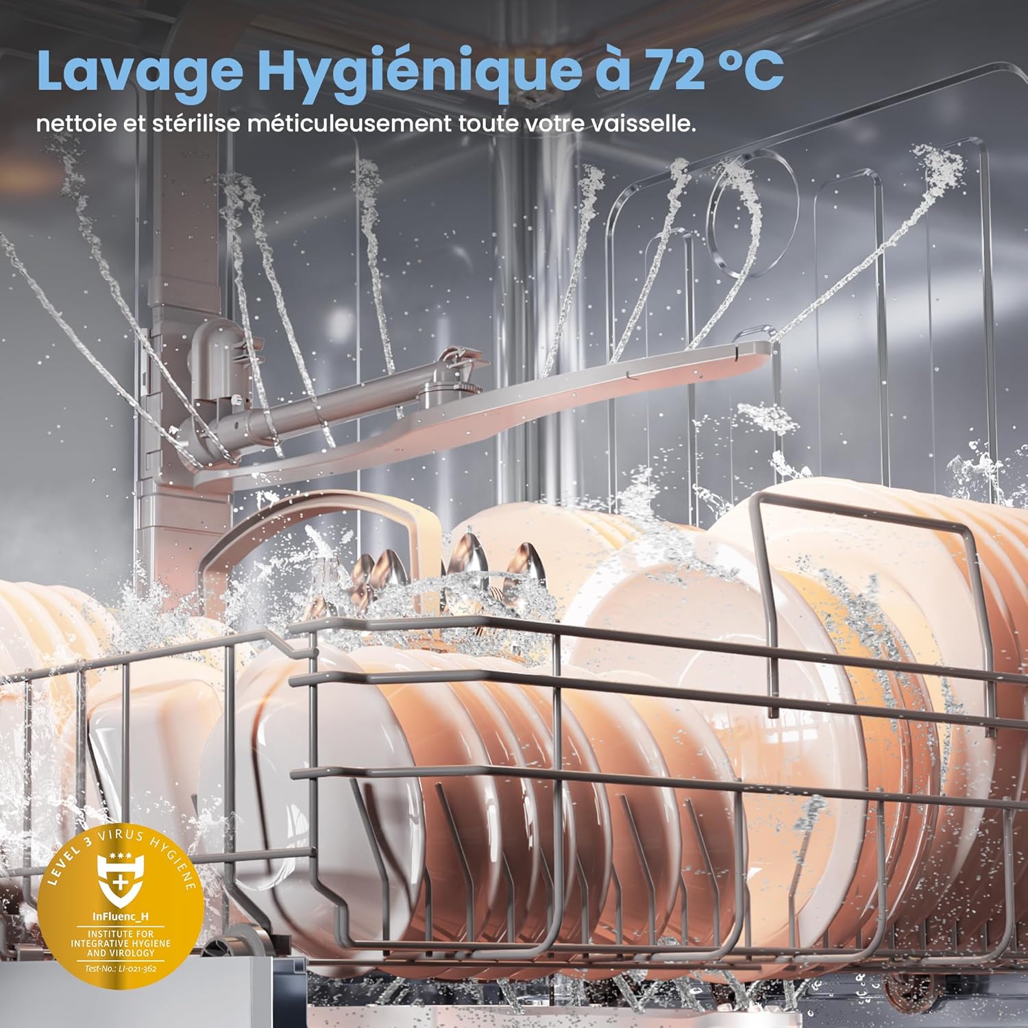 COMFEE' - lave-vaisselle indépendant 10 couverts, départ différé, paniers flexibles, demi-charge - CDWEF1034BW