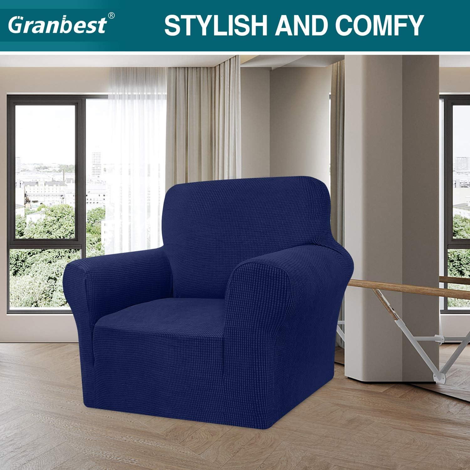 Granbest - housse canapé jacquard extensible - salon - protection animaux