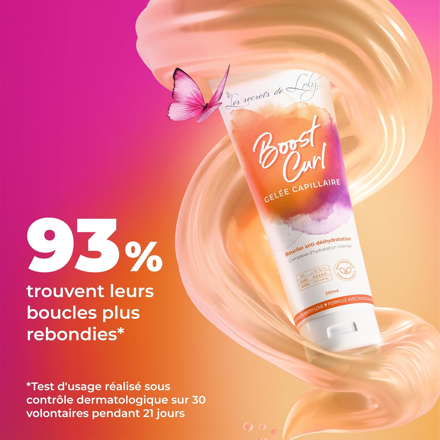 Les Secrets de Loly - Boost Curl - 250 ml - Gelée coiffante hydratante boucles 97% naturel