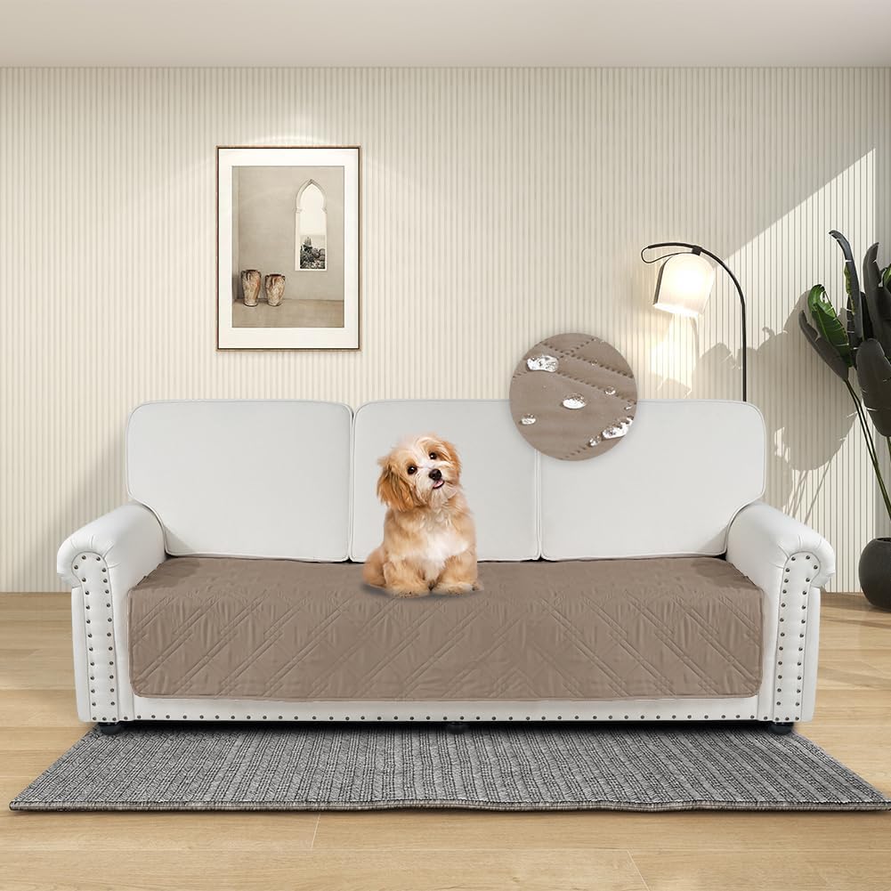 DUJUIKE - housse canapé imperméable, antidérapante, 76-180 cm, Brun DUJUIKE