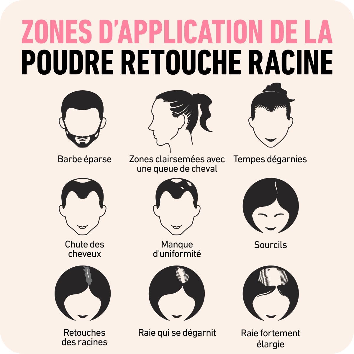 BOLDIFY - poudre racines marron clair - 4g - retouche cheveux gris