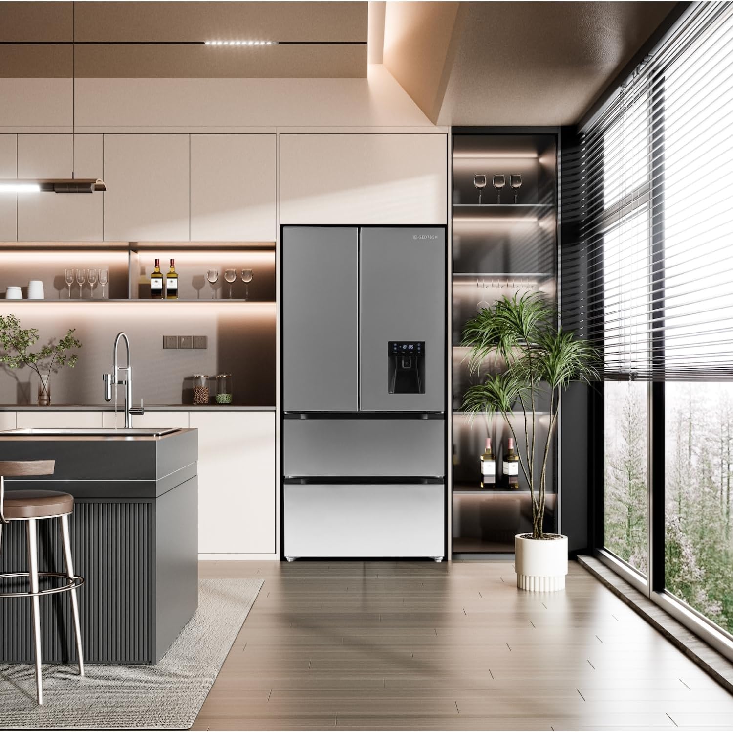 GEDTECH - réfrigérateur multi-portes inox 523L, eau, GMPFD523IX