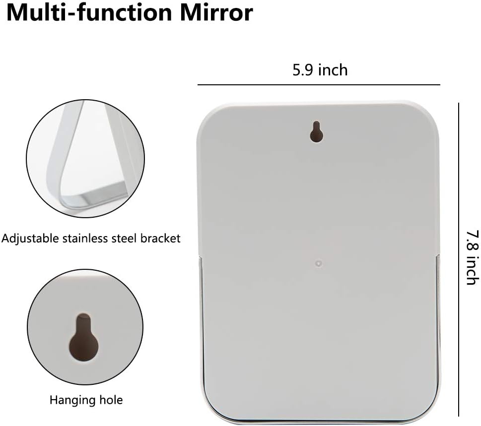 YEAKE - miroir de maquillage, 20,3 cm, support métal, réglable 90°, portable