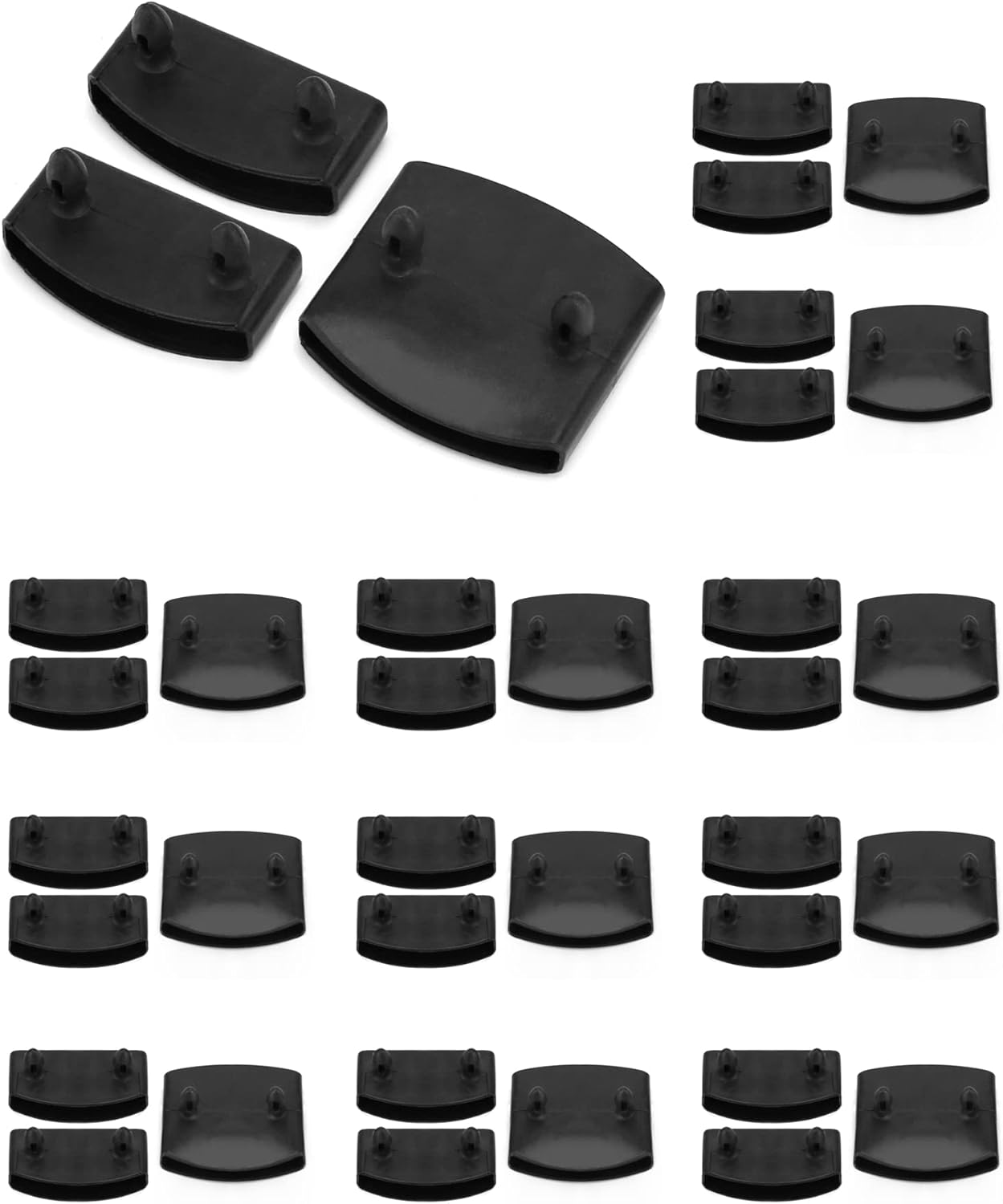 QWORK - 36 pcs capuchons et supports centraux - 5,5x0,9cm - remplacement plastique pour lattes