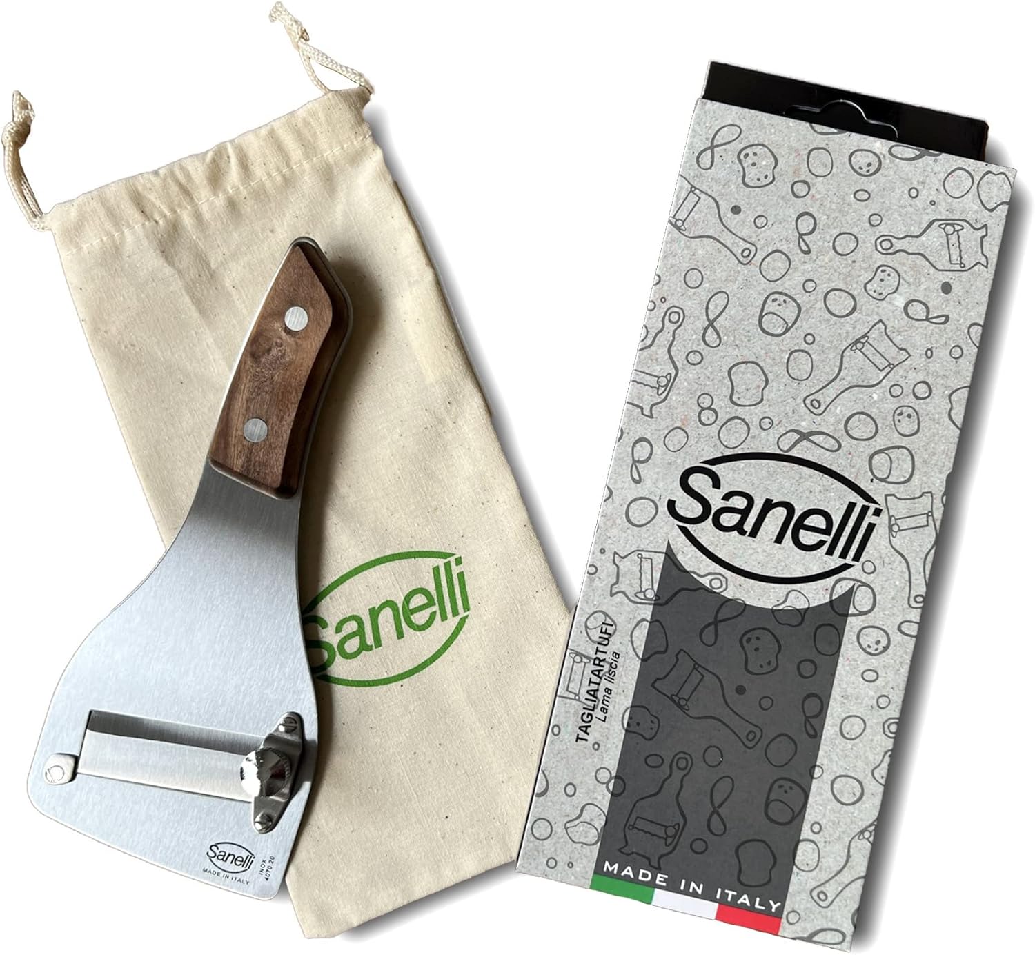 Sanelli - trancheuse série SAN-SLICE - manche bois, réglable, inox SAN-SLICE