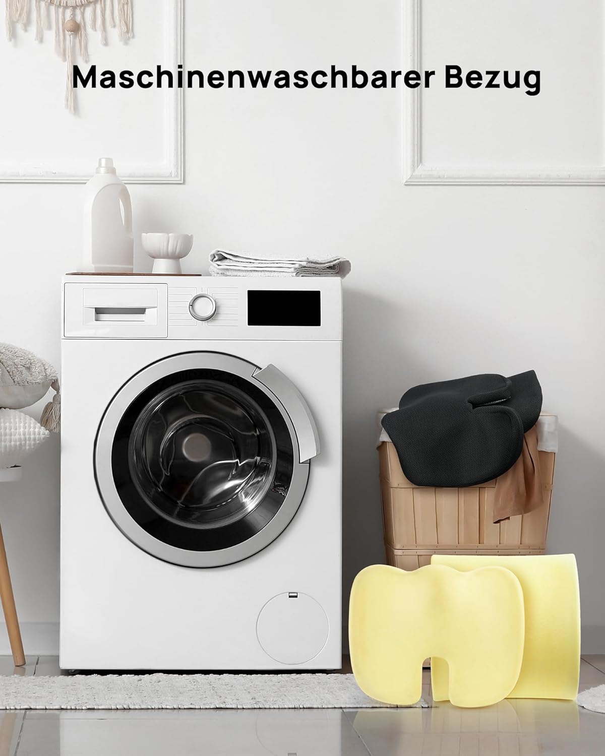 Feagar - Coussin Coccyx Orthopédique - mémoire de forme, ergonomique, antidérapant, 45x35cm