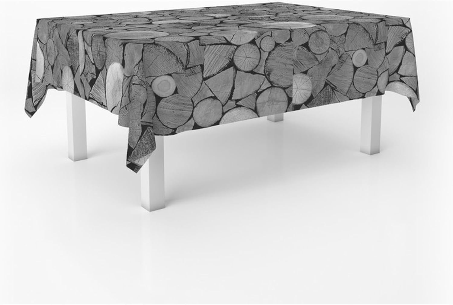 Nappe en toile cirée - rectangulaire 300x140 cm - anti-taches, imperméable, gris