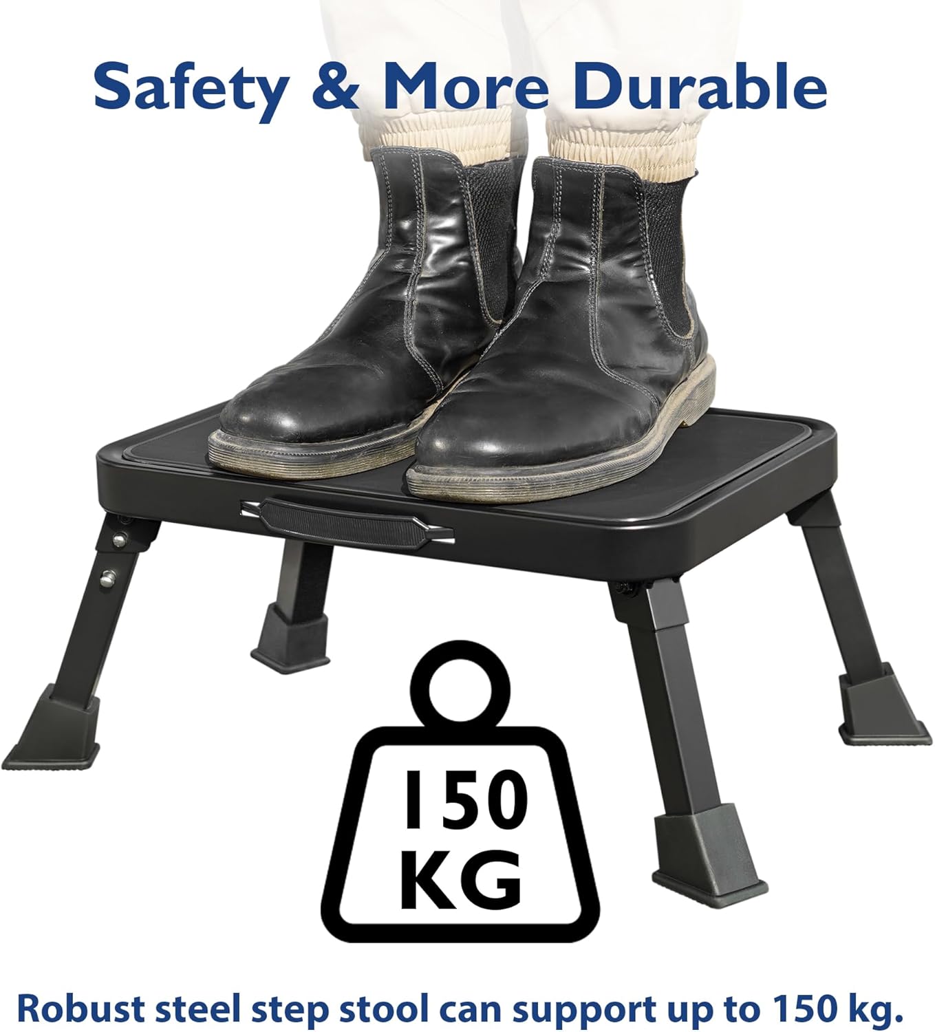BONTEC - Marche pied pliable métal - 150kg, antidérapant, portable