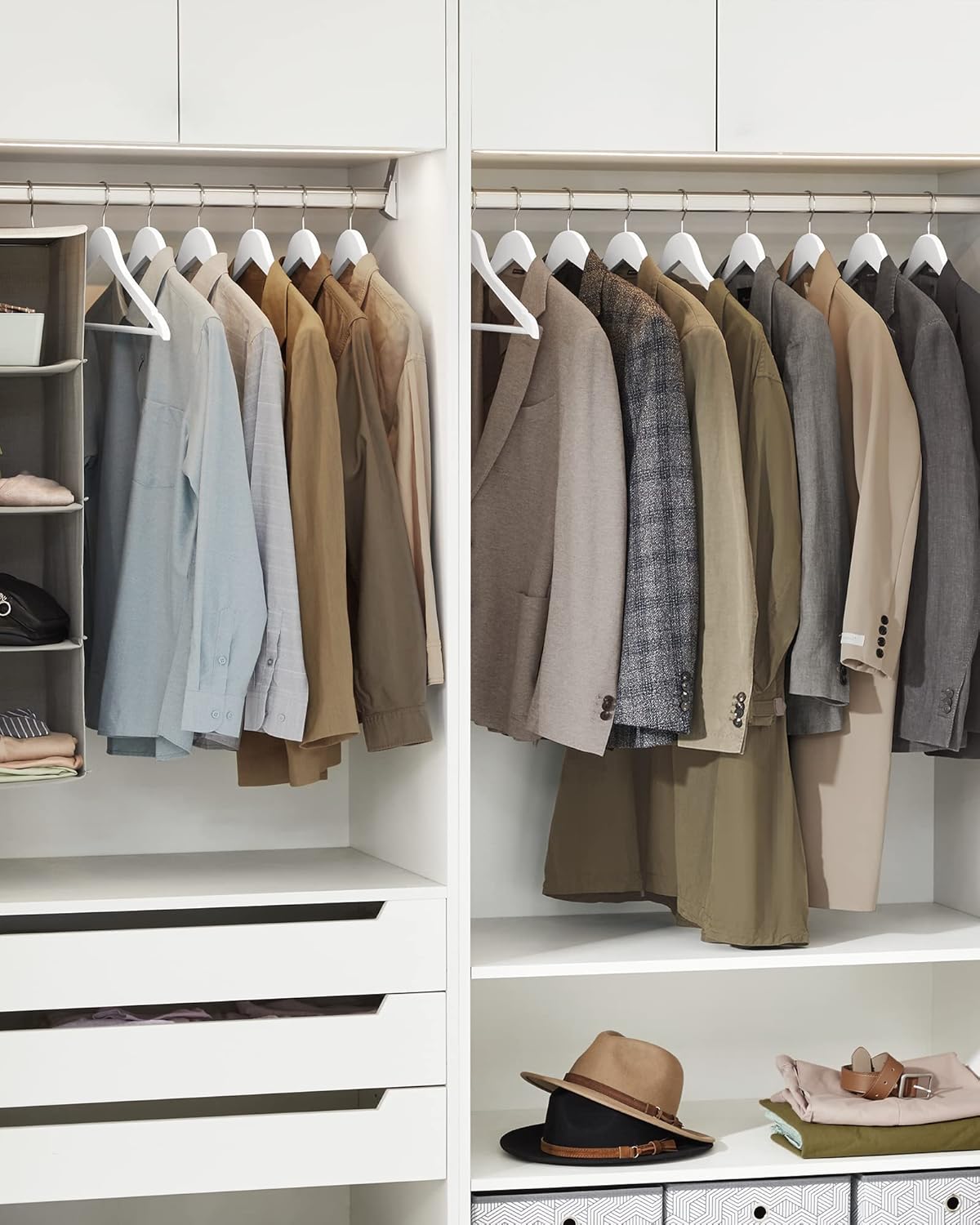 SONGMICS - cintres bois, lot de 20, antiglisse, pivotant 360°, CRW03W-20