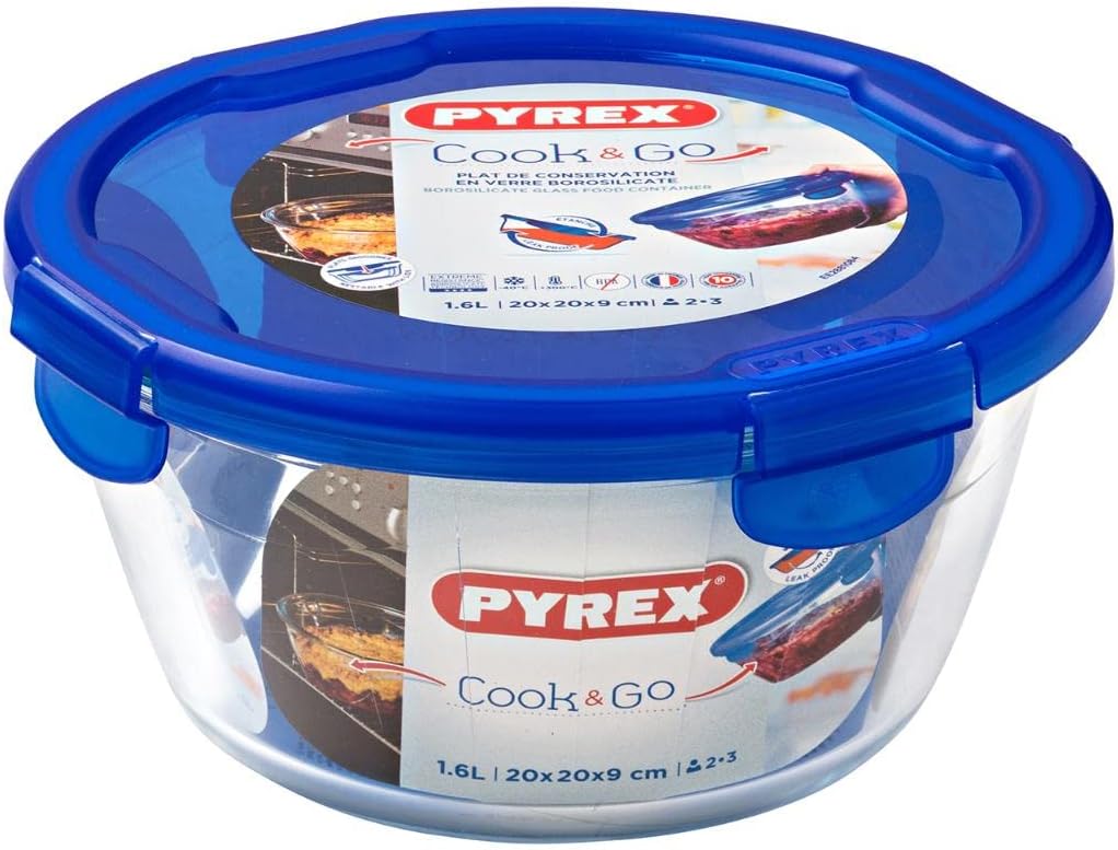 Pyrex - Cook & Go boîte ronde 20 cm - verre, couvercle hermétique