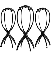 Dreamlover - Supports de perruque pliables pour cheveux courts - En plastique - Noir - 3