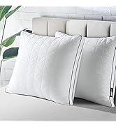 BedStory Oreiller 60x60 Lot de 2, Oreiller Anti-Acariens à Faible Garnissage de Microfibre Hypoal...