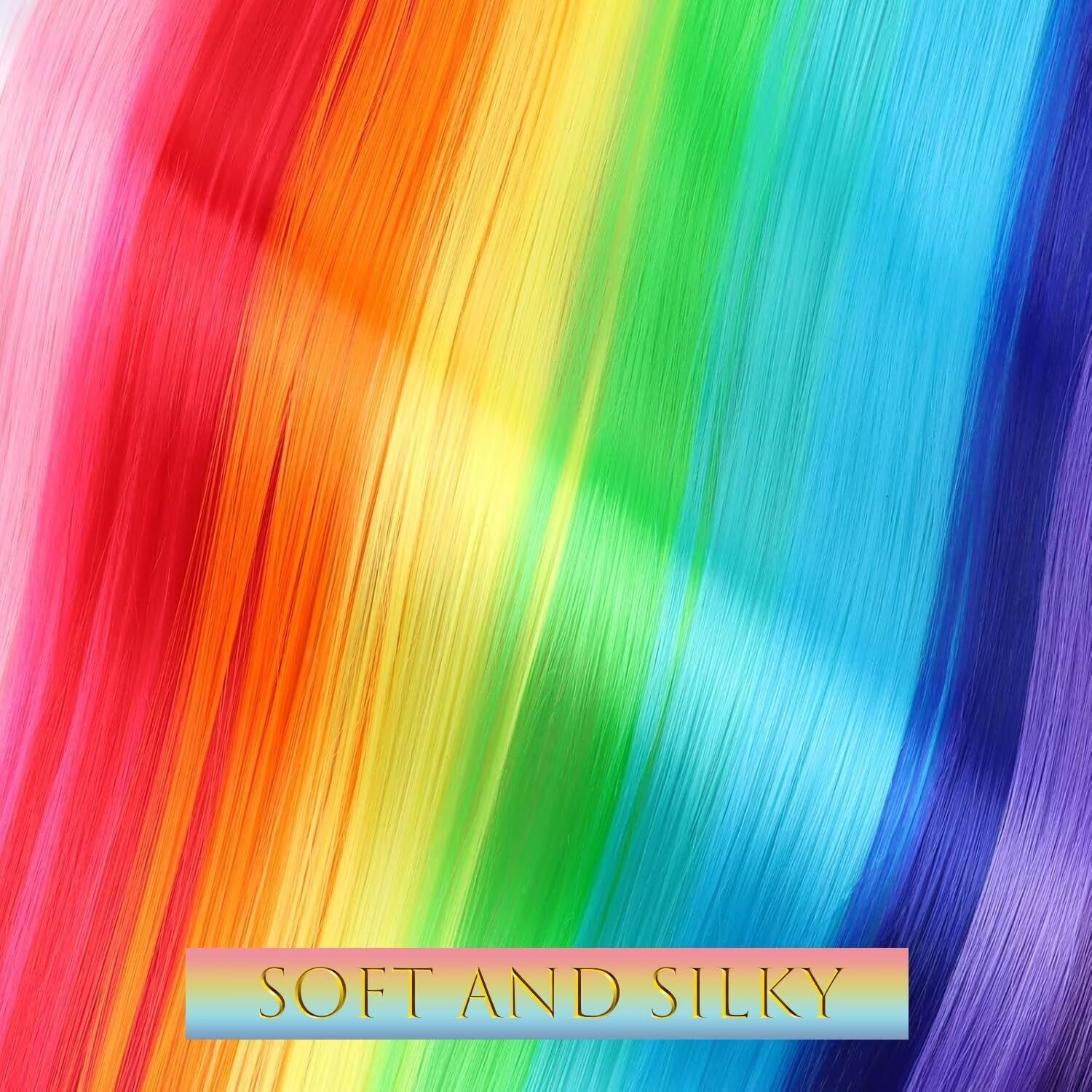 Mèches de cheveux à clipser - 55 cm - lot de 12, bleu saphir, pour enfants