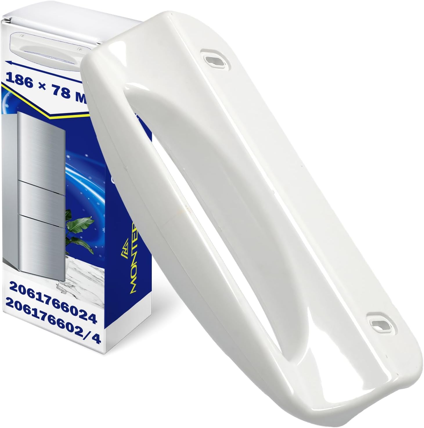 Zanussi/Electrolux - poignée frigo/congélateur 187x80mm - montage 133mm - garantie 10 ans - 2061766008