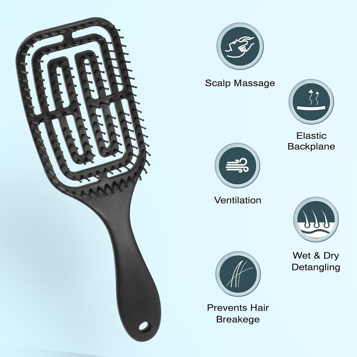 Brencco - Brosse démêlante magique, anti-casse, tout type de cheveux