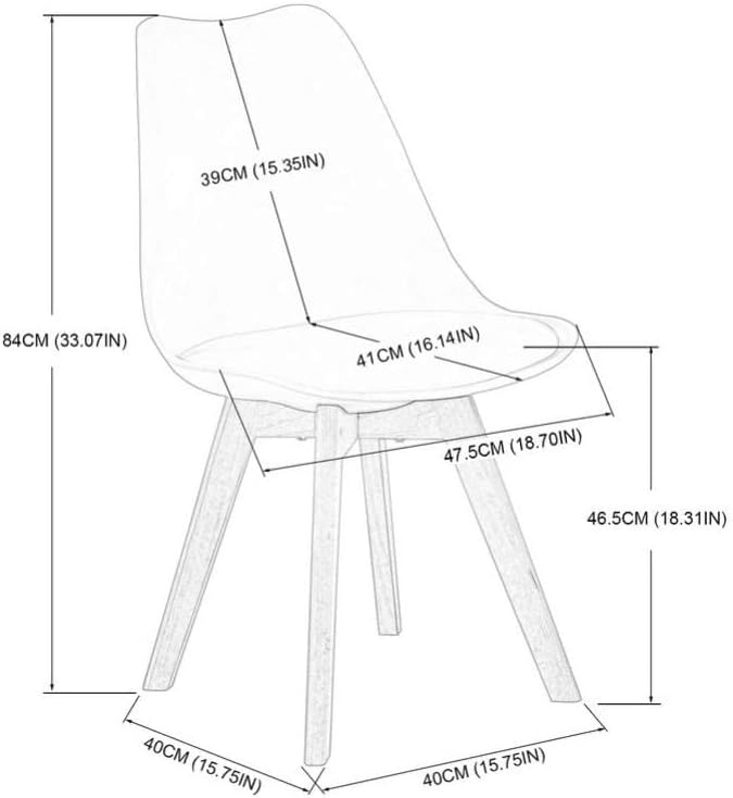 EGGREE - chaises scandinaves - lot de 8, blanc, bois hêtre, rembourrées