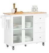 SoBuy Desserte de Cuisine à roulettes îlot de Cuisine Chariot de Service Buffet Placard Armoire C...