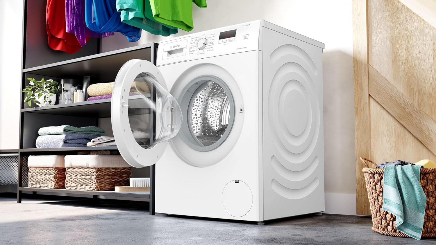 Bosch - Lave-linge Série 2, 8kg, 1200 trs/min, blanc, WGE03207FR