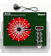 Plaque de cuisson vitrocéramique 1 zone avec prise, verre vert, 36 cm, plaque de cuisson encastrable ou portable, avec poignée...