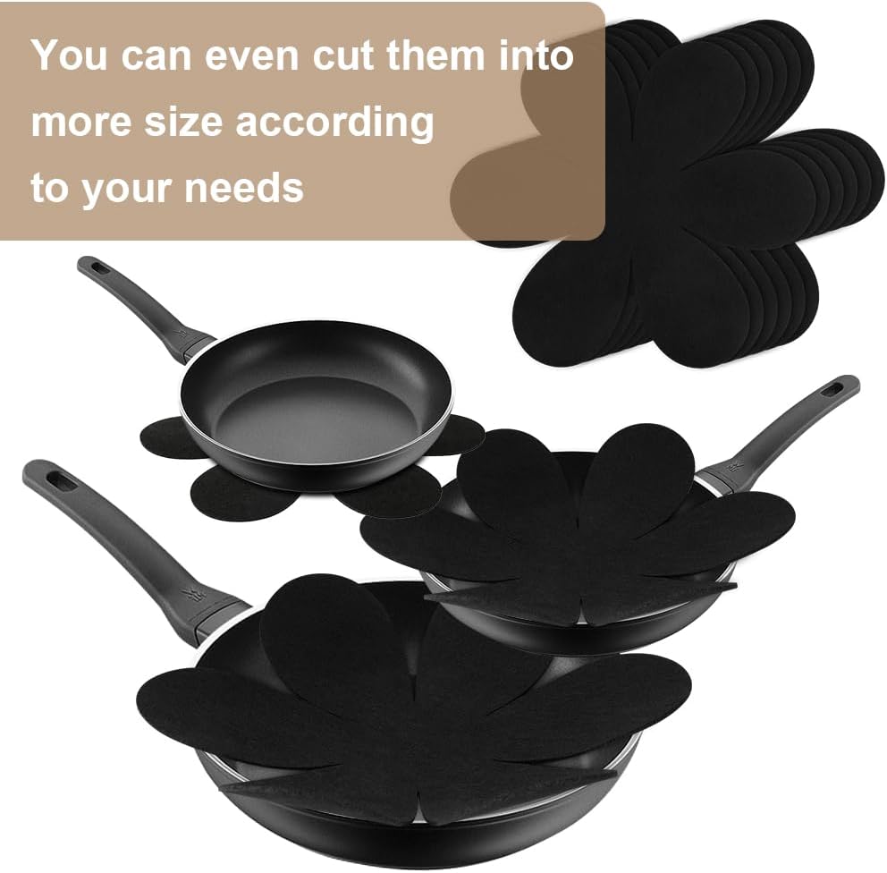 Flintronic - Protection casseroles, série 6 pièces, 32 cm - protège-poêle premium, anti-rayures