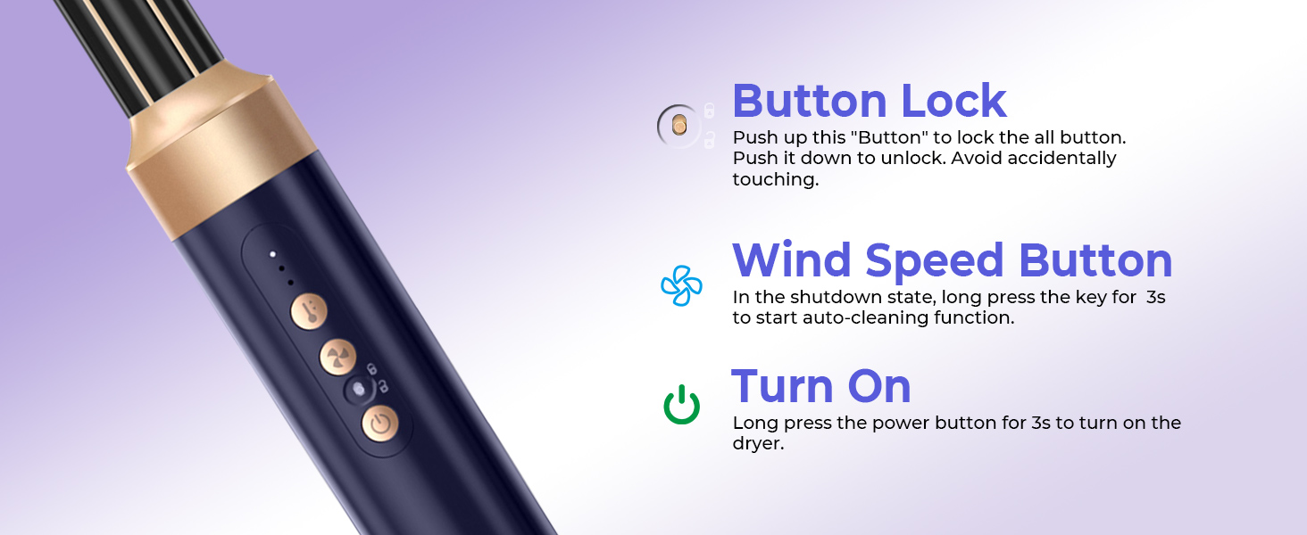 un graphique montrant le verrouillage du bouton et le texte : appuyez sur ce bouton vers le haut.