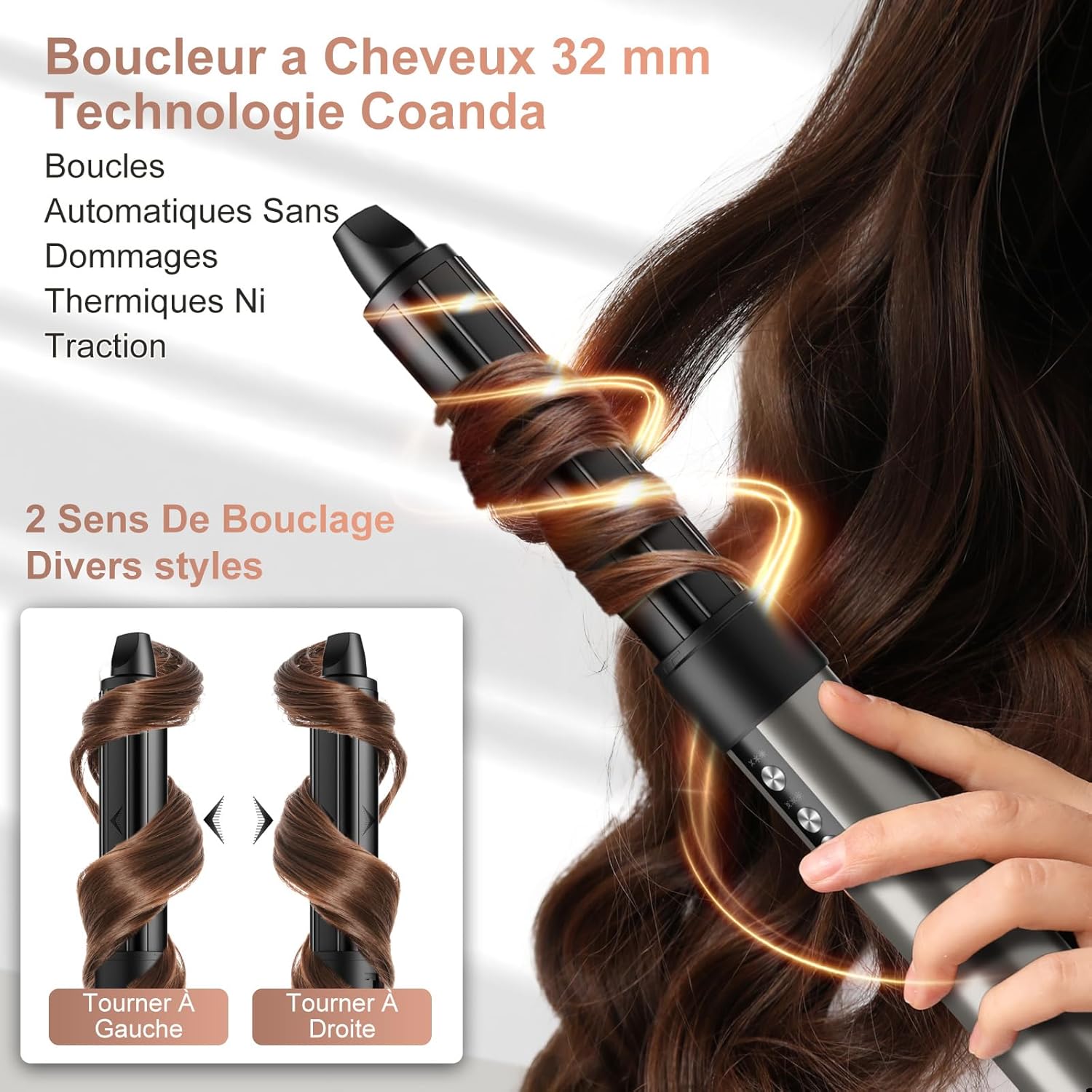 Air Styler 6 en 1 - sèche-cheveux ionique - 110000 tr/min - séchage rapide et bouclage sans chaleur