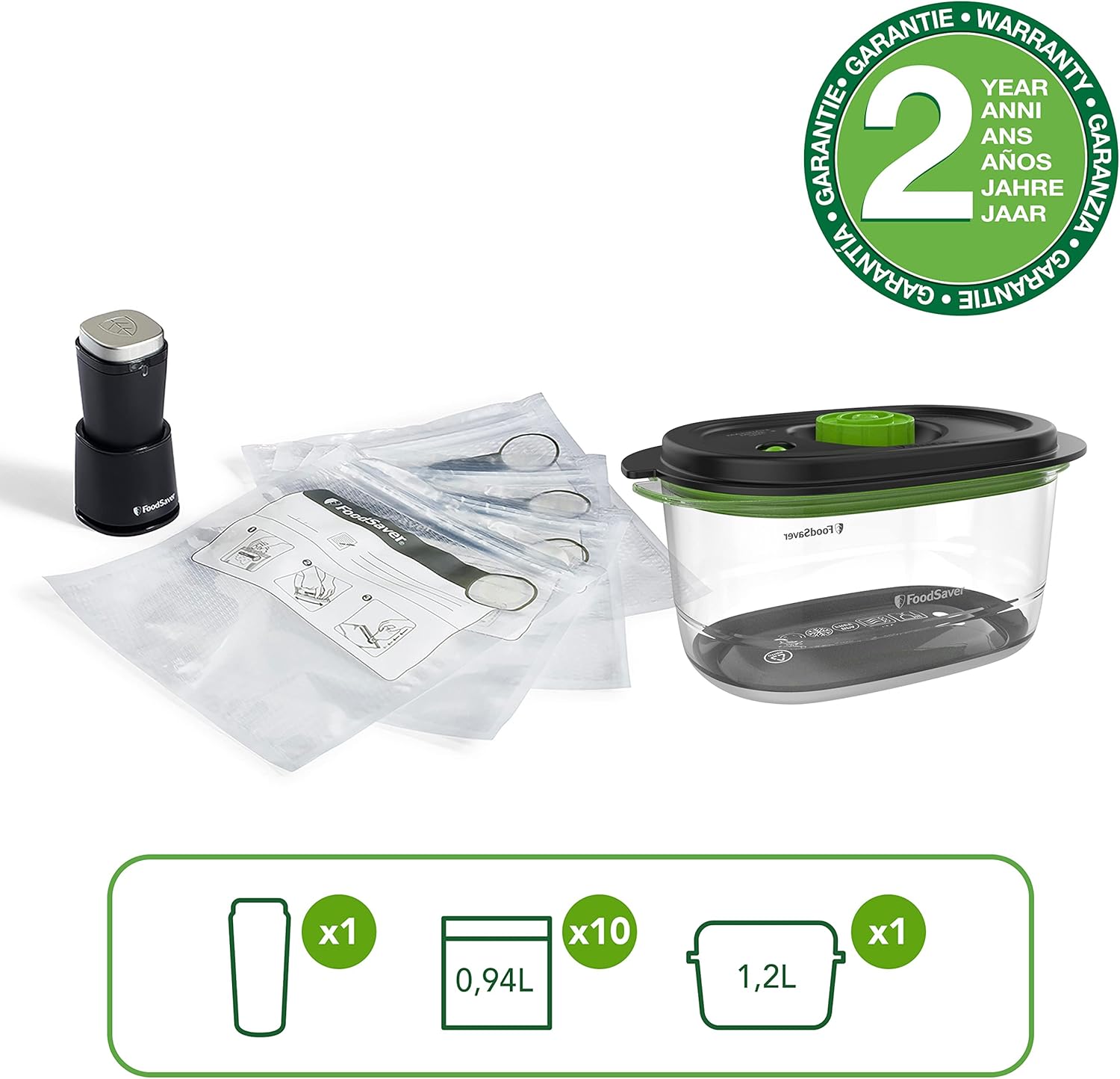 Appareil de mise sous vide sans fil, compact 2.5W, noir, VS1199X