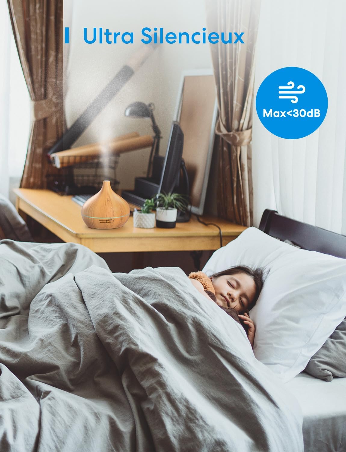 Meross - Diffuseur connecté WiFi - LED RGB, vocal, sans BPA, HomeKit