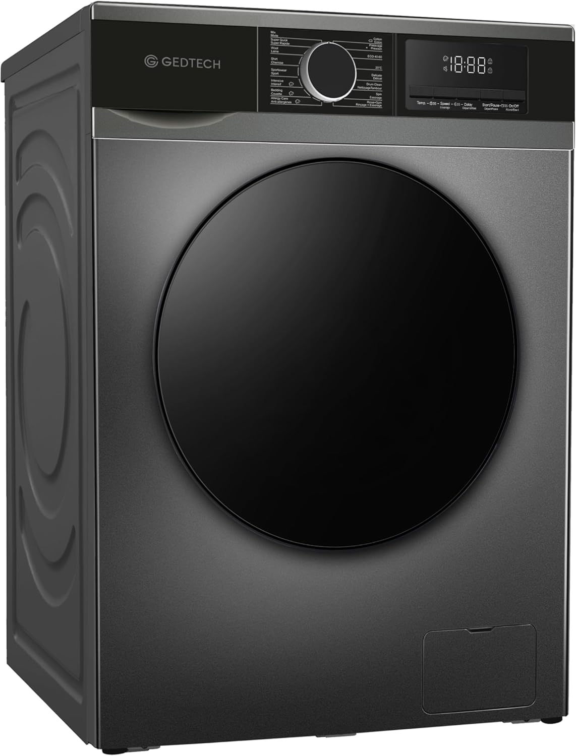 GEDTECH - Lave-linge frontal 12kg, 1400 tr/min, Classe A-20%, 16 programmes GLL121400DG