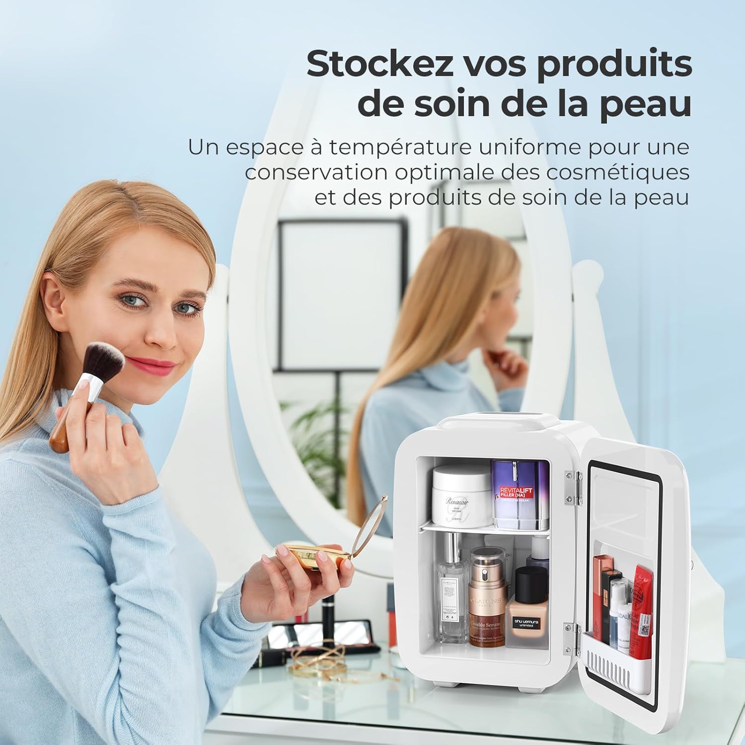 YASHE - Mini Frigo 4L - compact, 6 canettes, CA/CC, blanc